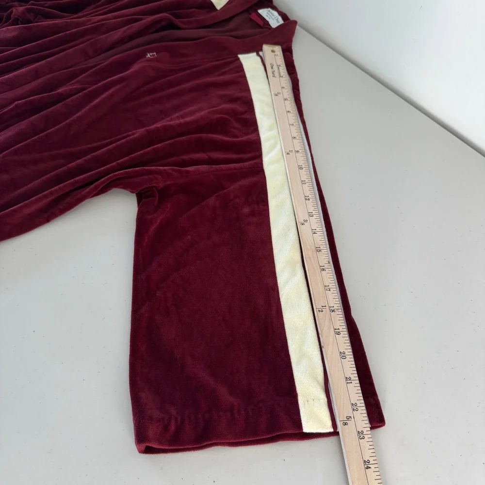 Vintage Y2K Christian Dior Monsieur Robe OS Burgundy Velour Racing Stripe Luxury